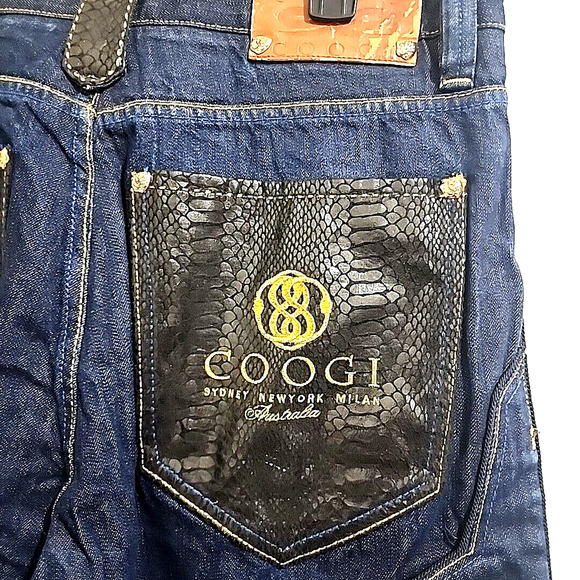 Vintage Coogi Blue Jeans Embroidered Mens Y2K Baggy 36x34